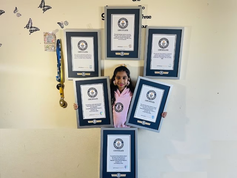 Menina de Mississauga de 9 anos estabelece três recordes mundiais no Guinness