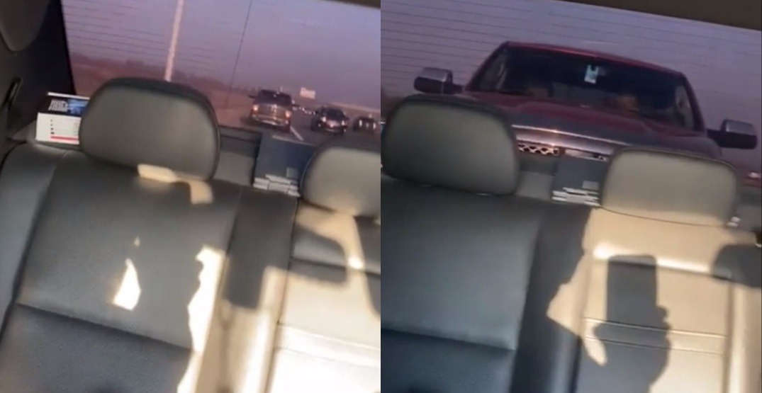(Vídeo) Flagrante aterrorizante mostra caminhonete atingindo várias vezes carro em movimento em rodovia canadense