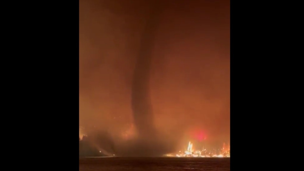 (Vídeo) 'Tornado de fogo' é flagrado por equipes que combatem incêndios na Colúmbia Britânica; assista agora