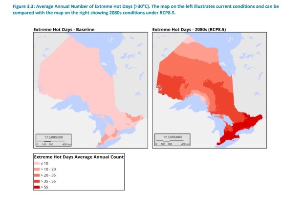 ALERTA: número de dias de calor extremo deve triplicar em Ontário, sugere relatório do Instituto de Risco Climático